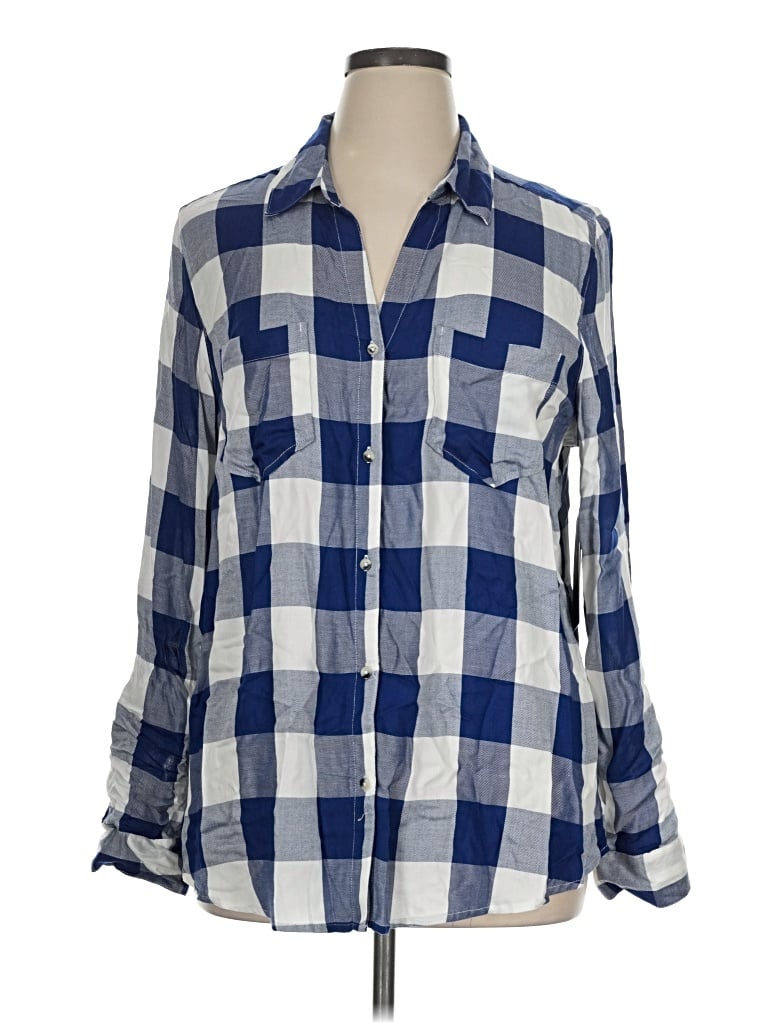 Tinsel Long Sleeve Button Down Shirt In Blue