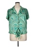Eclair 100% Polyester Paisley Green Short Sleeve Blouse Size XL - photo 1