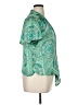 Eclair 100% Polyester Paisley Green Short Sleeve Blouse Size XL - photo 4