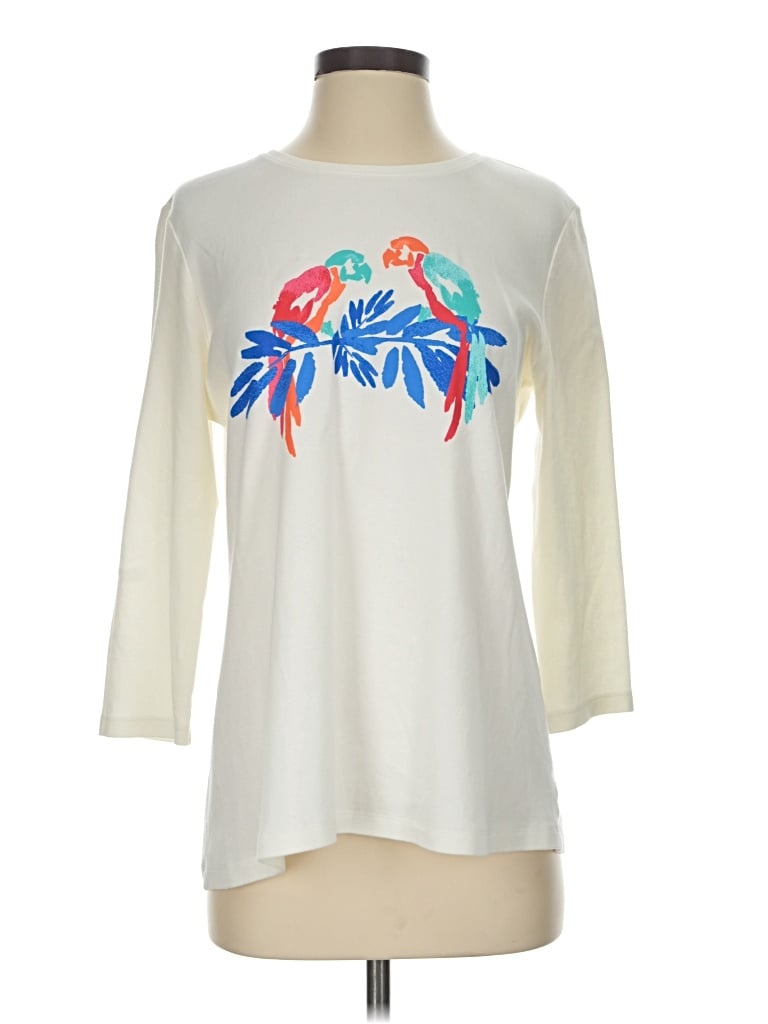 Pre-owned Kim Rogers 3/4 Sleeve T-shirt In Ivory