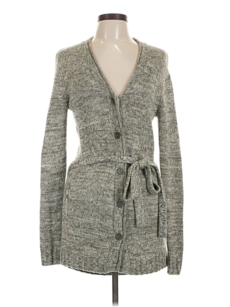 Pre-owned Horny Toad Wool Cardigan Sweater In Gray