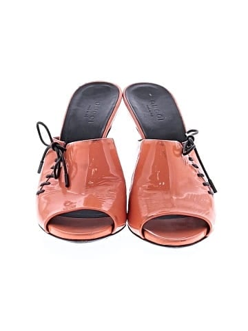 Gucci Patent Leather Lace Up Mules (view 2)