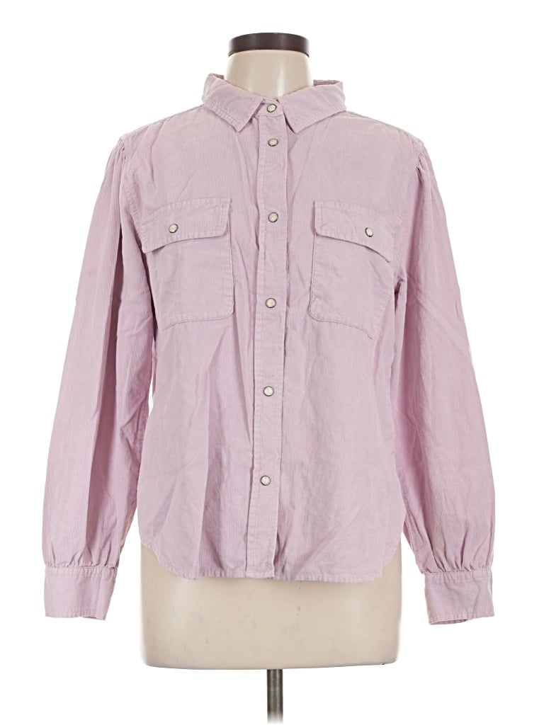 Pre-owned Dylan Long Sleeve Button Down Shirt In Purple