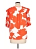Ann Taylor 100% Polyester Orange 3/4 Sleeve Blouse Size L - photo 2