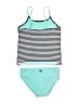 Justice Stripes White Black Two Piece Swimsuit Size 12 - photo 2