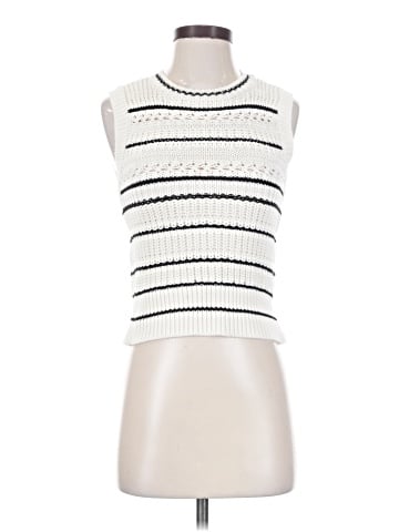 Madewell Striped Sweater Vest in 100% Cotton (view 1)
