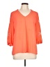 Brixon Ivy 100% Polyester Orange 3/4 Sleeve Blouse Size L - photo 1