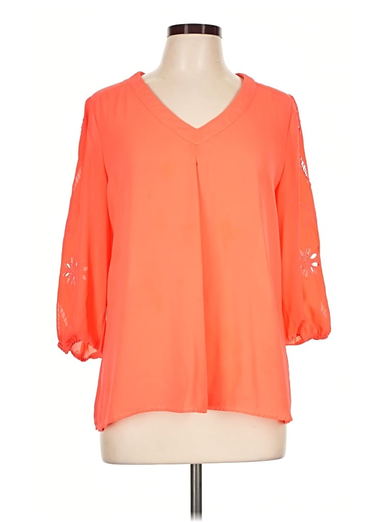 Pre-owned Brixon Ivy 3/4 Sleeve Blouse In Orange