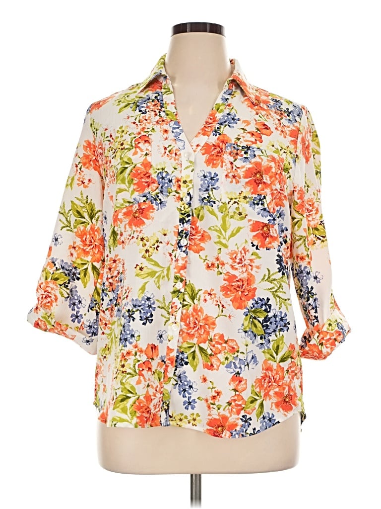 Pre-owned Bcx 3/4 Sleeve Blouse In Orange