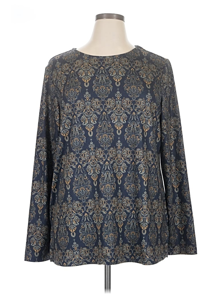 Pre-owned Christopher & Banks Long Sleeve T-shirt In Blue