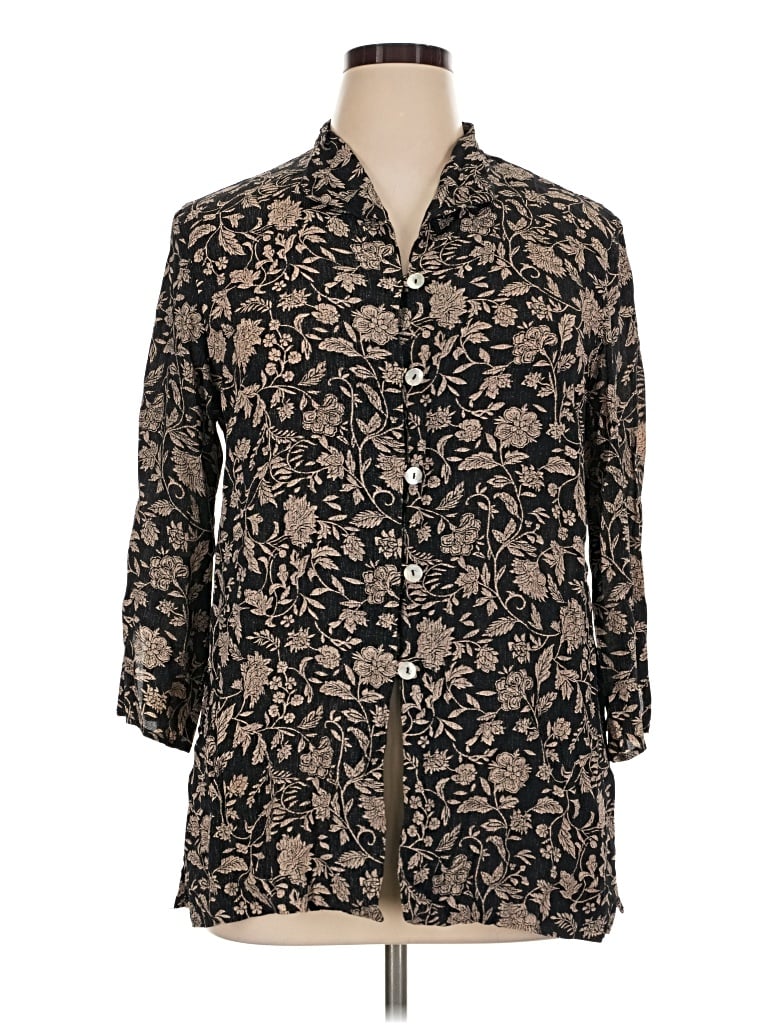 Pre-owned Talbots 3/4 Sleeve Blouse In Brown