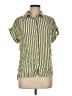 C+D+M Collection Stripes Green Short Sleeve Blouse Size M - photo 1