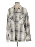 Eden & Olivia Plaid Silver Long Sleeve Blouse Size L - photo 1