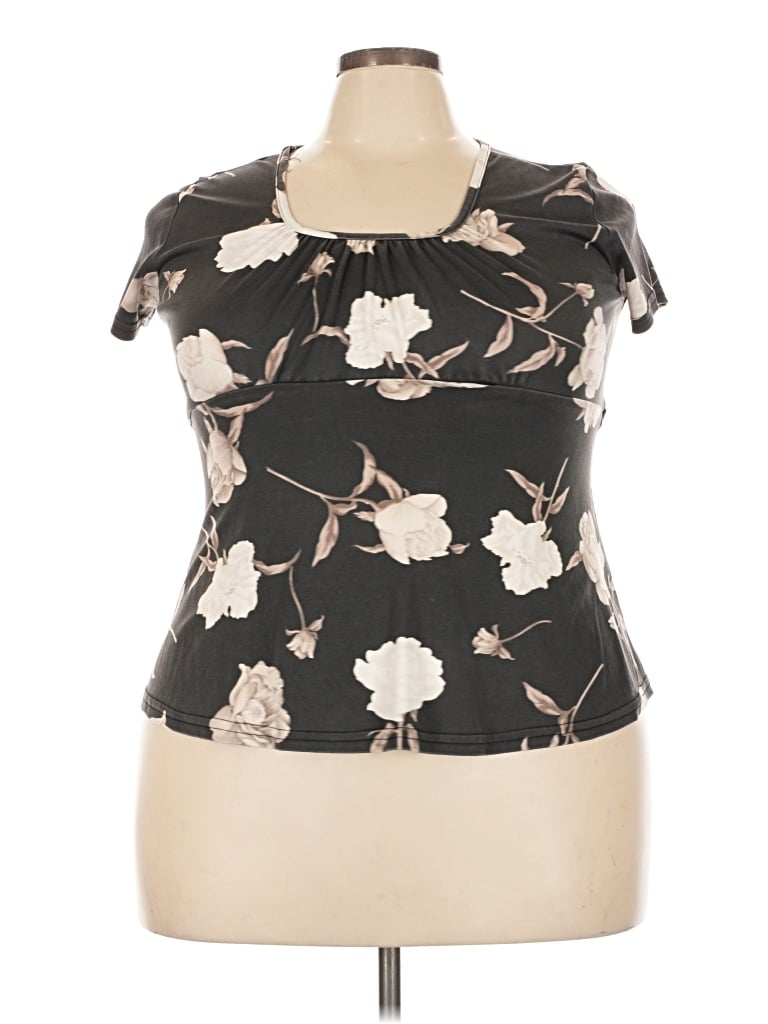Pre-owned Laurèl Short Sleeve Top Black Strapless Neckline Tops
