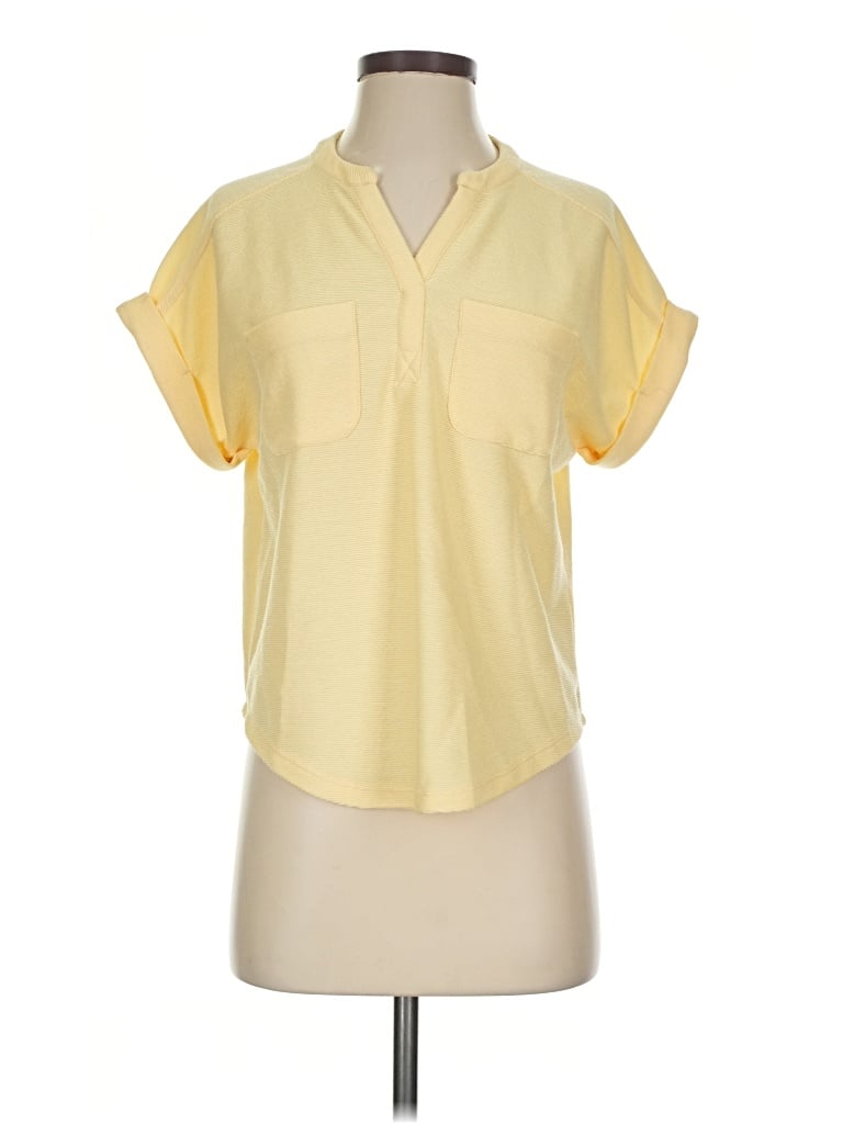 Pre-owned Cupio Short Sleeve Blouse In Yellow