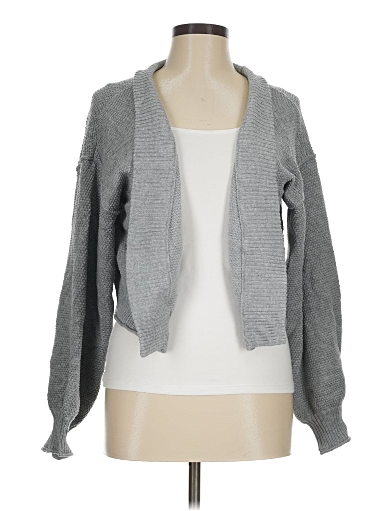 Pre-owned Flat White Cardigan Sweater In Gray