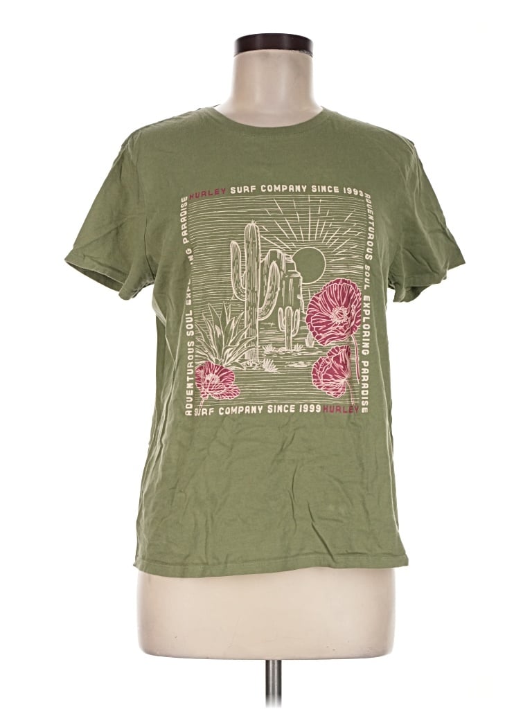 Pre-owned Hurley Short Sleeve T-shirt In Green