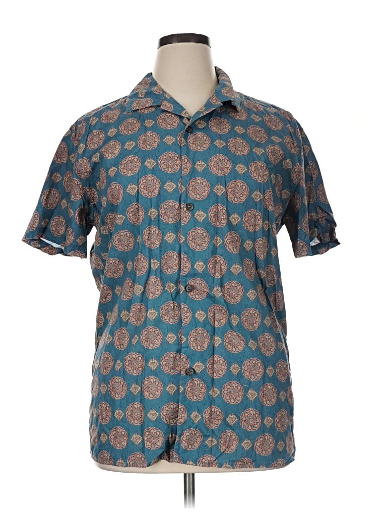 Pre-owned Rhythm Short Sleeve Button Down Shirt In Teal