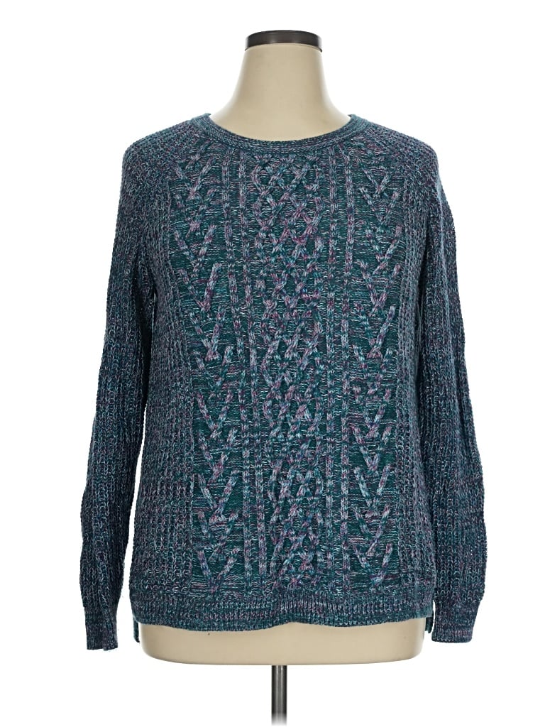 Pre-owned Faded Glory Pullover Sweater In Teal