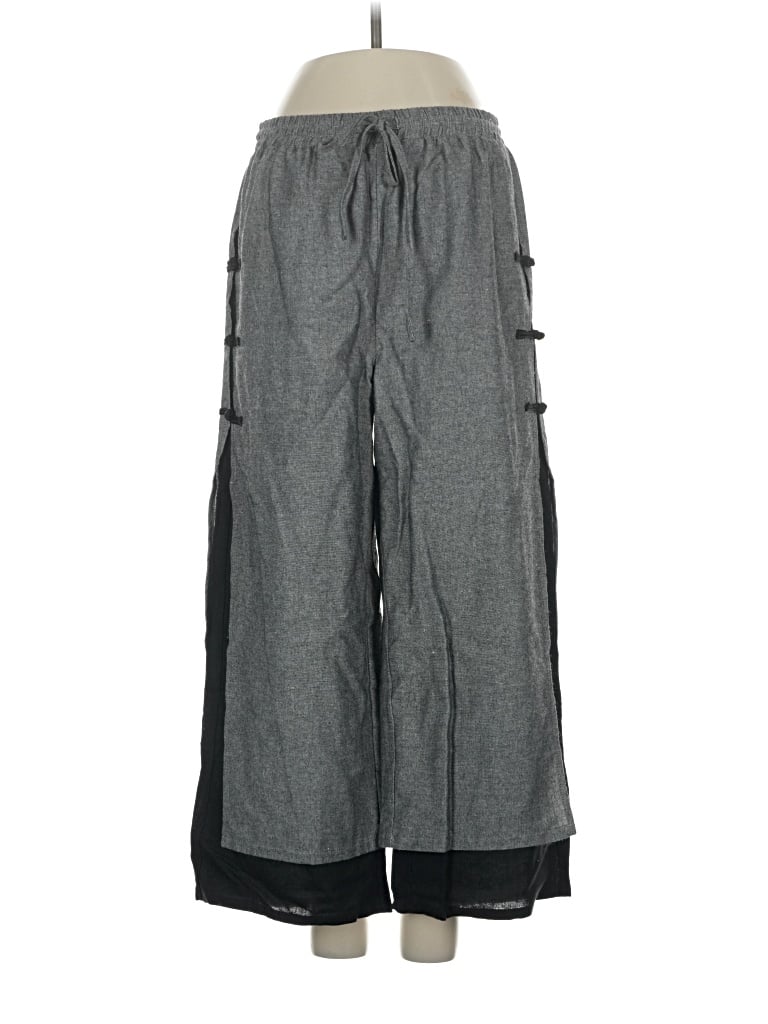 Pre-owned Lintico Linen Pants In Gray