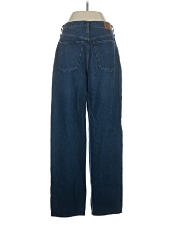 Madewell Baggy Straight Jeans in Dark Worn Indigo Wash (view 2)