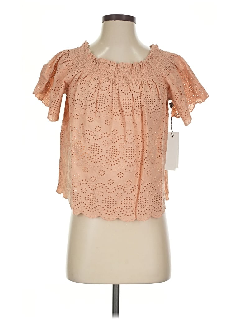 Pre-owned St. Roche Short Sleeve Blouse In Orange