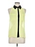 Decree 100% Polyester Color Block Green Sleeveless Blouse Size M - photo 1
