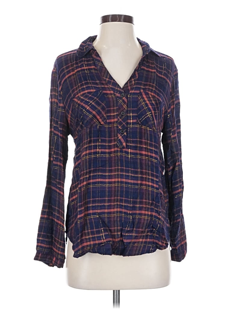 Pre-owned Nsr Long Sleeve Blouse In Blue