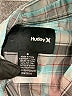 Hurley Plaid Teal Short Sleeve Button-Down Shirt Size 6 - photo 3