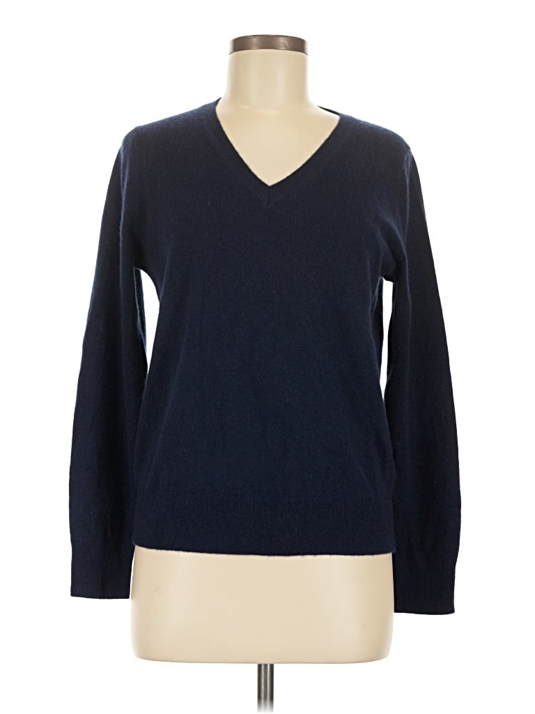 Pre-owned Quince Cashmere Pullover Sweater In Blue