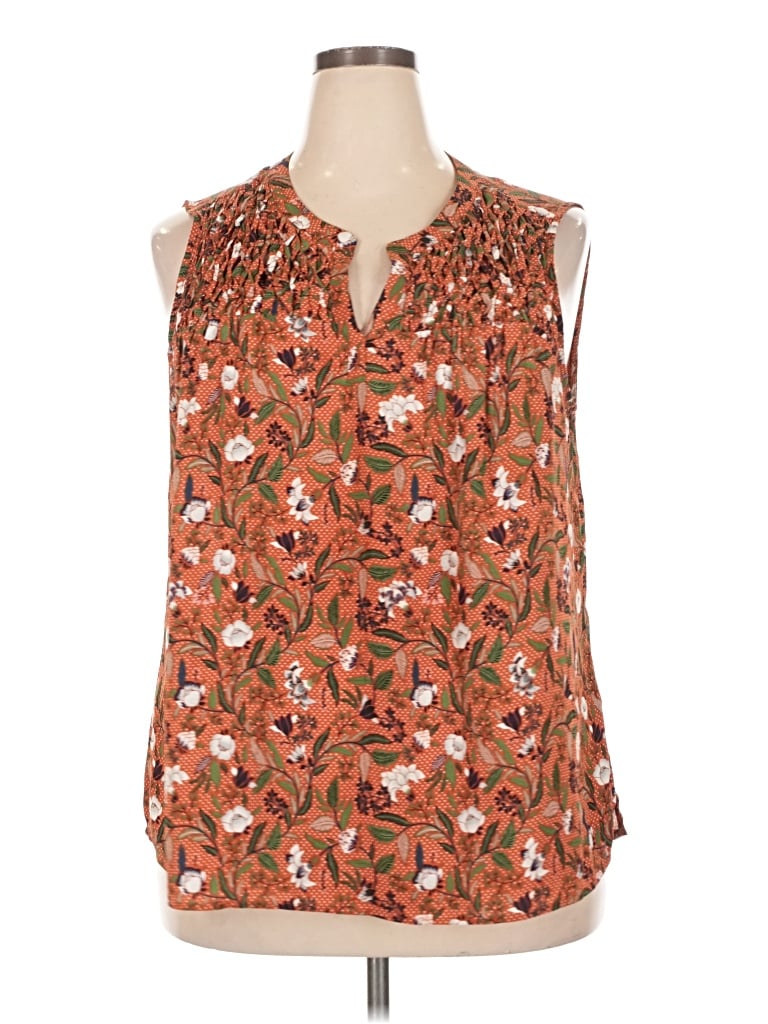 Pre-owned Daniel Rainn Sleeveless Blouse In Brown