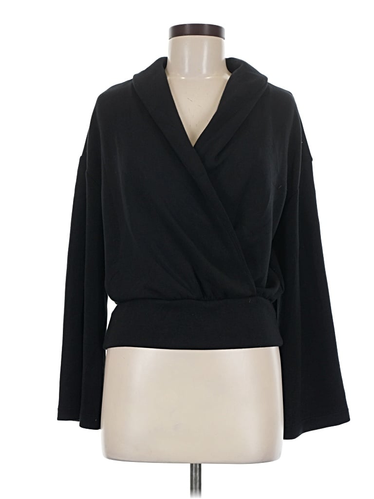 Pre-owned Spanx Long Sleeve Blouse In Black