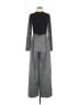 Black Halo 100% Polyester Houndstooth Gray Jumpsuit Size 4 - photo 1