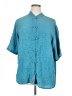 URU 100% Silk Teal 3/4 Sleeve Blouse Size XL (estimated) - photo 1