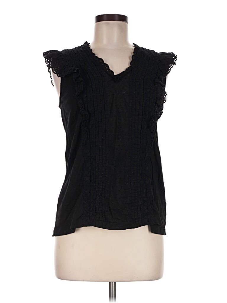 Pre-owned Fat Face Sleeveless Blouse In Black