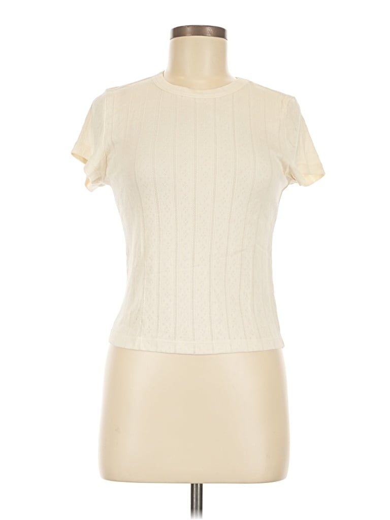 Pre-owned Marine Layer Short Sleeve Turtleneck In Ivory