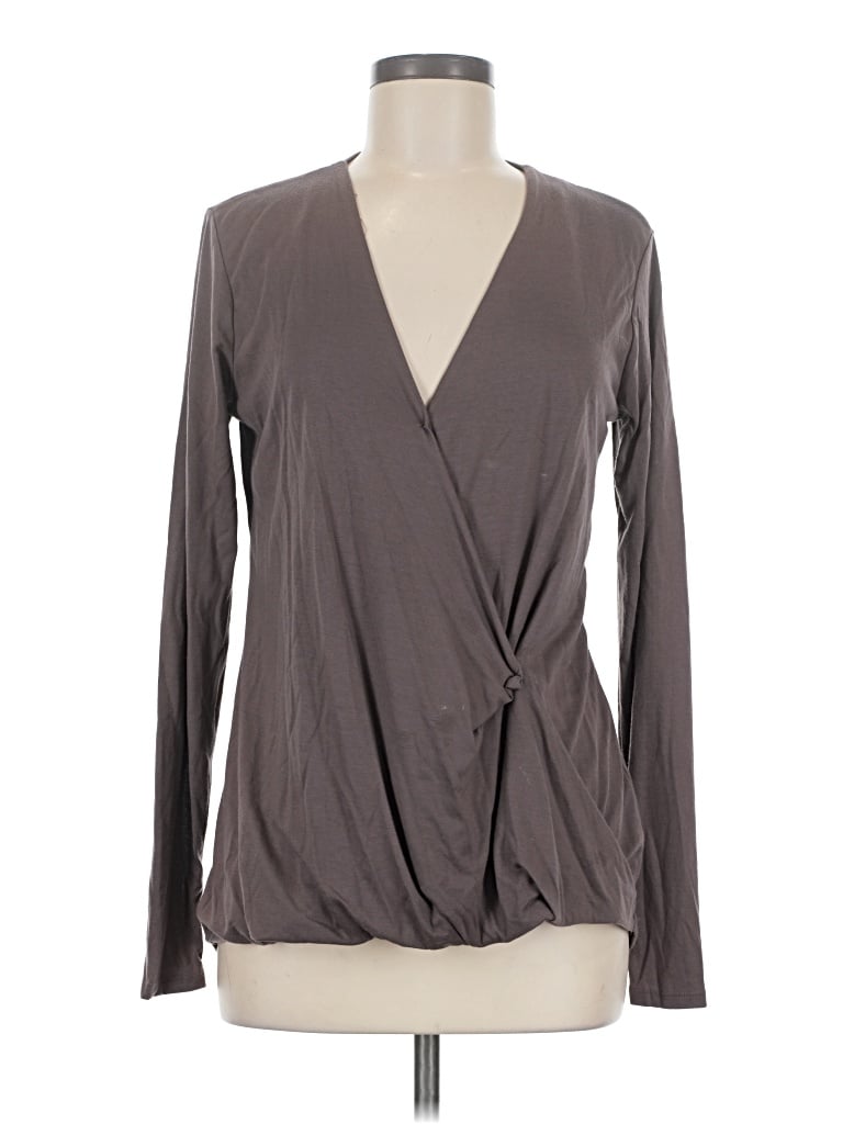Pre-owned Xersion Long Sleeve Blouse In Gray