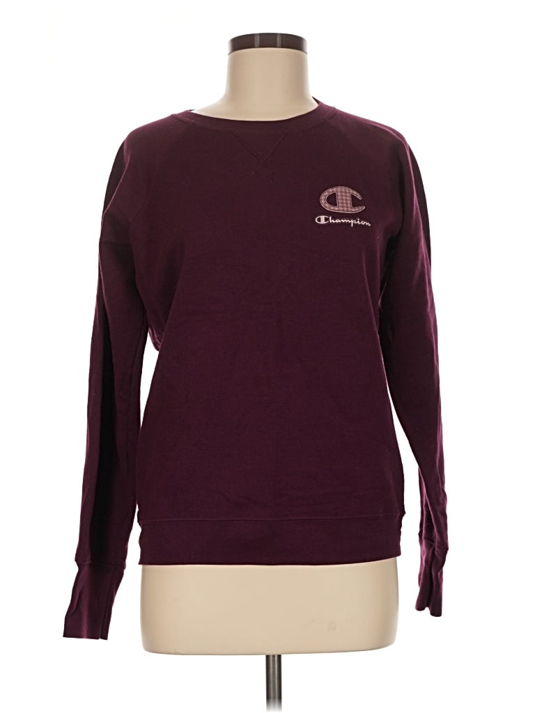 Pre-owned Champion Pullover Sweater In Burgundy