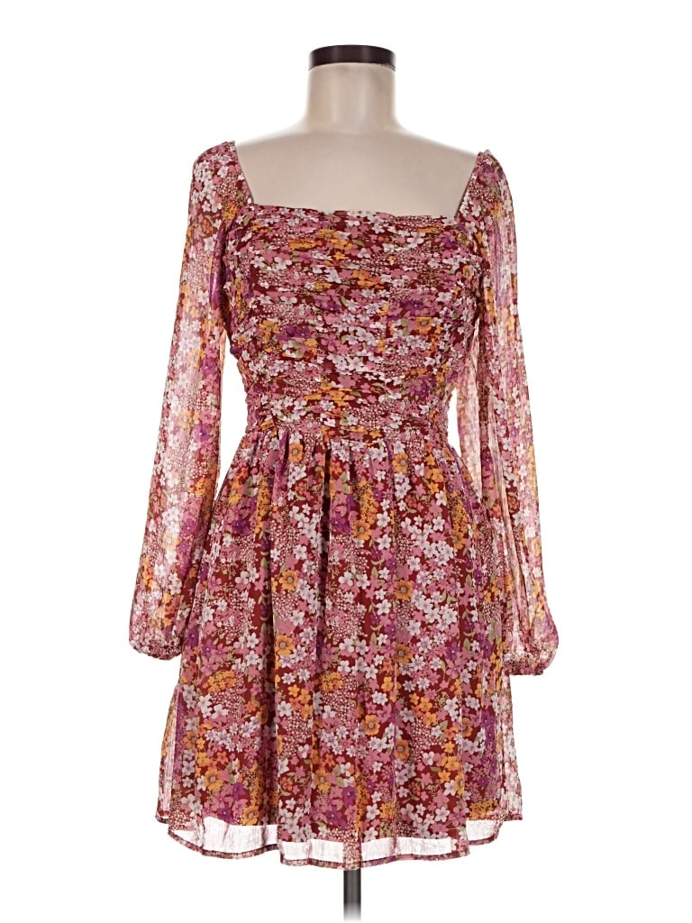 Pre-owned Crystal Doll Cocktail Dress In Burgundy