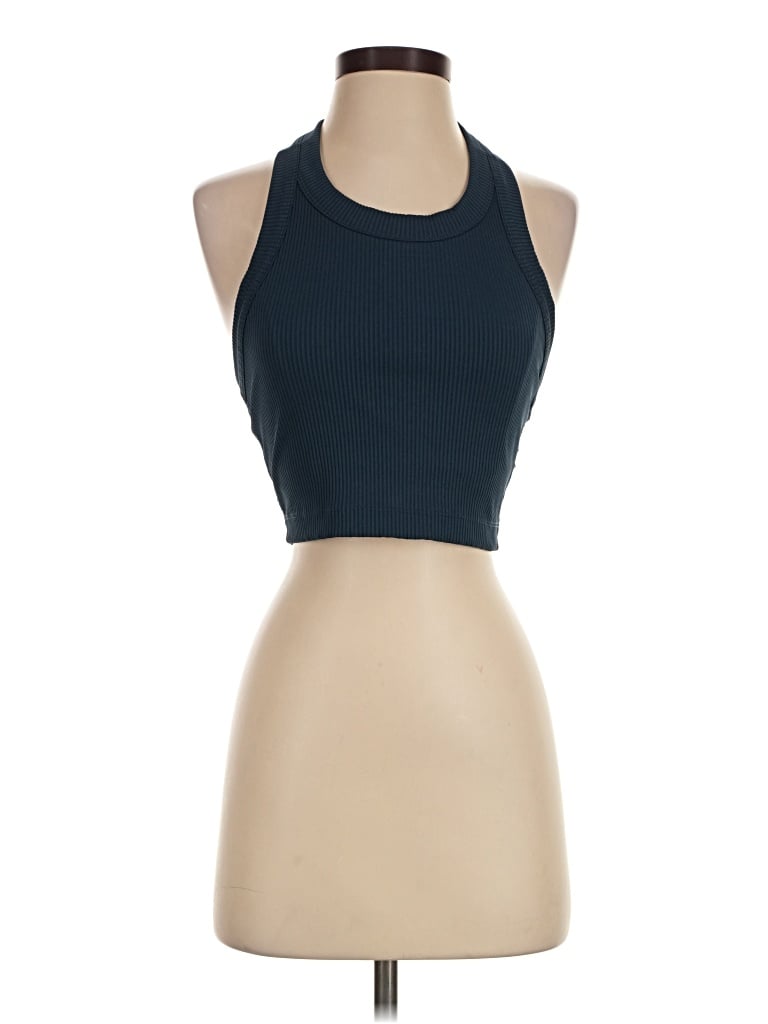 Pre-owned Fp Movement Tank Top Blue Halter Neckline Tops