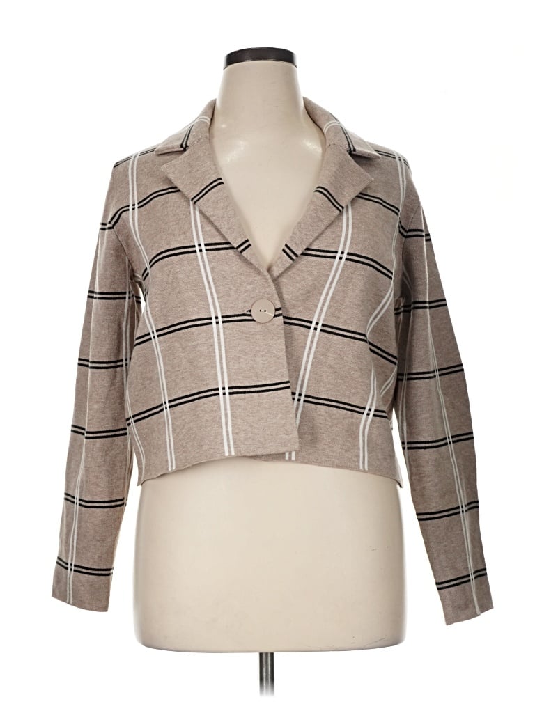 Pre-owned Max Studio Blazer Jacket In Gray
