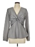 eShakti 100% Polyester Gray Long Sleeve Blouse Size 12 - photo 1