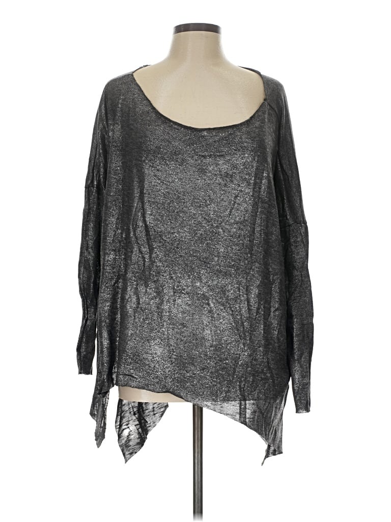 Adora 3/4 Sleeve Top Gray Scoop Neck Tops