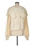 Pol 100% Polyester Ivory Pullover Sweater Size M - photo 1