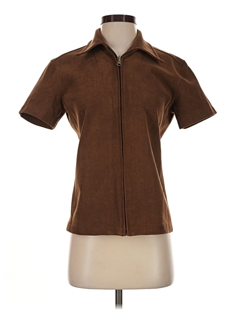 Pre-owned Lvir Short Sleeve Blouse In Brown