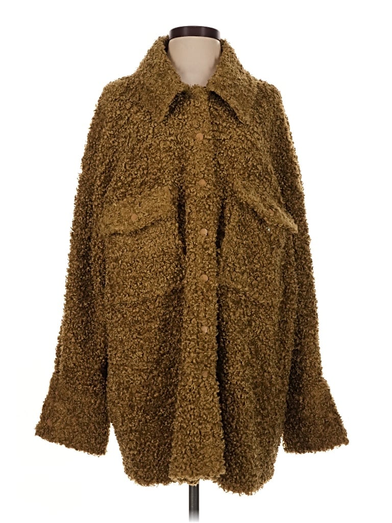 Pre-owned Weworewhat Faux Fur Jacket In Brown