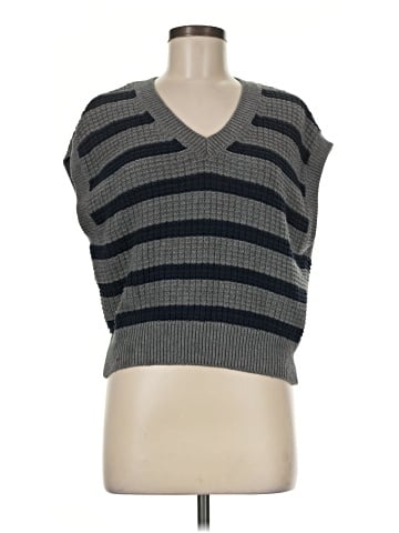 Madewell Waffle-Knit Sweater Vest in Stripe (view 1)