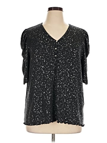 Como Black Short Sleeve Blouse (view 1)