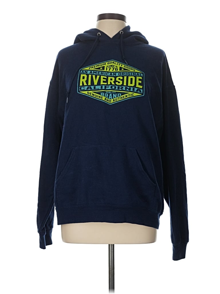 Pre-owned Jerzees Pullover Hoodie In Blue