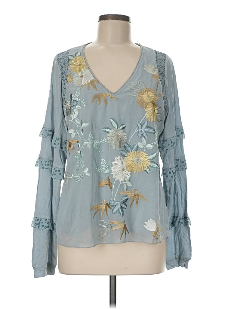 Pre-owned Tiny Long Sleeve Blouse In Gray